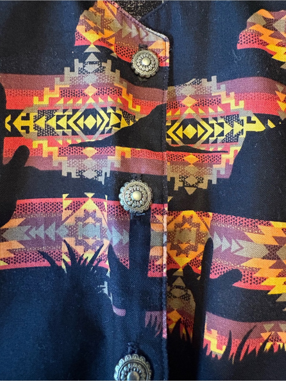 Vintage Brooks & Dunn Pendleton Style Southwestern Aztec Snap Button Shirt Small - Picture 4 of 7